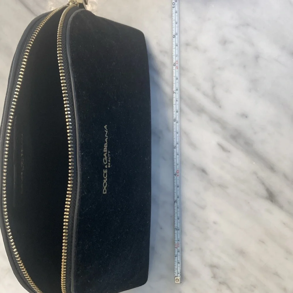Dolce and gabbana black velvet cosmetic bag